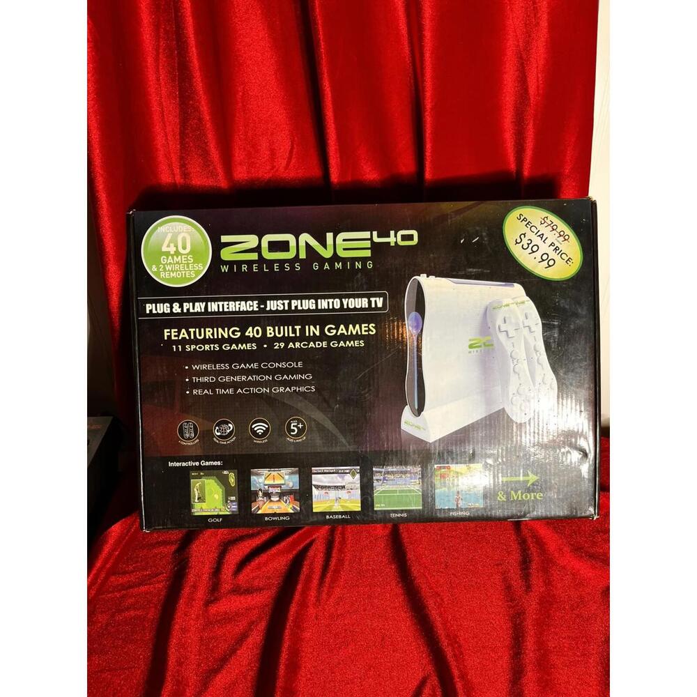 Zone 40 Wireless Gaming 40 Games 11 Sports 29 Arcade Plug & Play